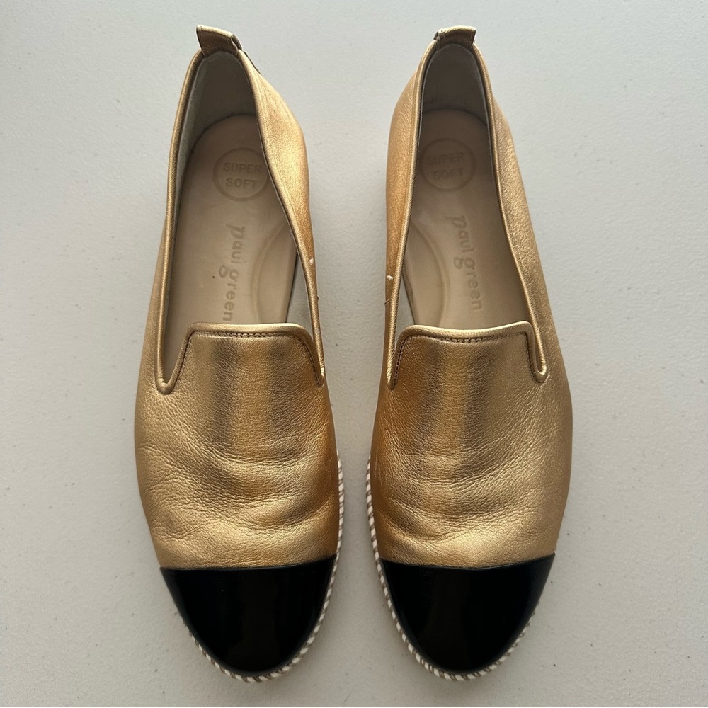PAUL GREEN ‘Daniella’ Metallic Soft Leather Loafers Women’s Size 9.5 - Picture 3 of 12